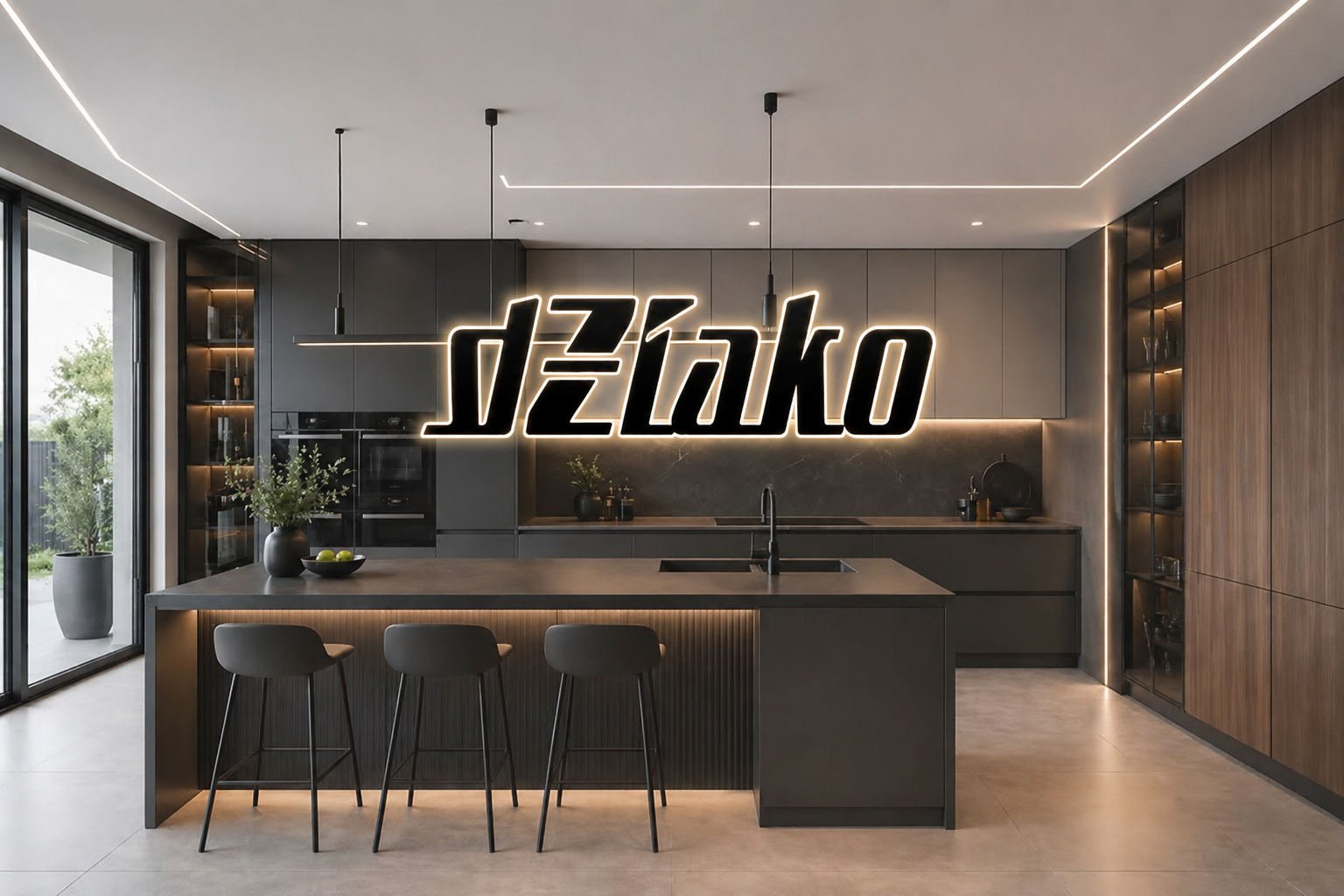Cocina Dziako con el logo de la marca